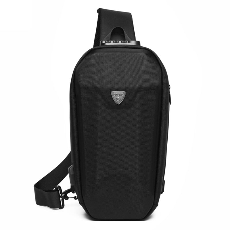 OZUKO 9321 Chest Bag Hard EVA Waterproof Crossbody Shoulder Bag - Black OZUKO 9321 Chest Bag Hard EVA Waterproof Crossbody Shoulder Bag - Black
